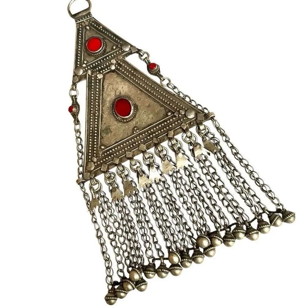Antique Yemen Ethnic Amulet Triangle Pendant